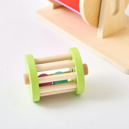 Montessori Infant Wooden Toys Target Box Rolling Drum Color Shape Cognition Match Educational Sensory Baby Teaching Aid Gifts