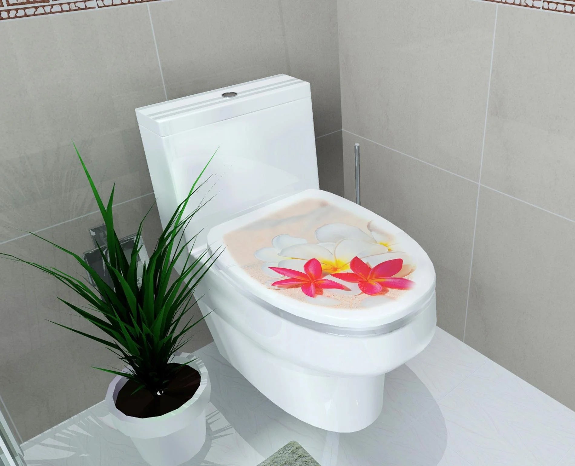 DIY 3D Toilet Lid Seats Cover Wall Stickers Bathroom Decal Mural Home Decoration