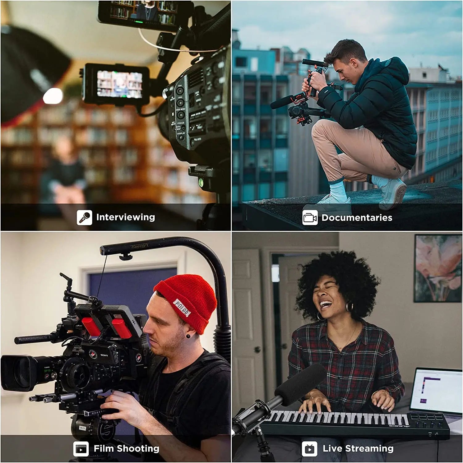 BY-BM6060 XLR Microphone Super-Cardioid Shotgun Condenser Microphone for DSLR Camcorder Film Making TV Program Interview