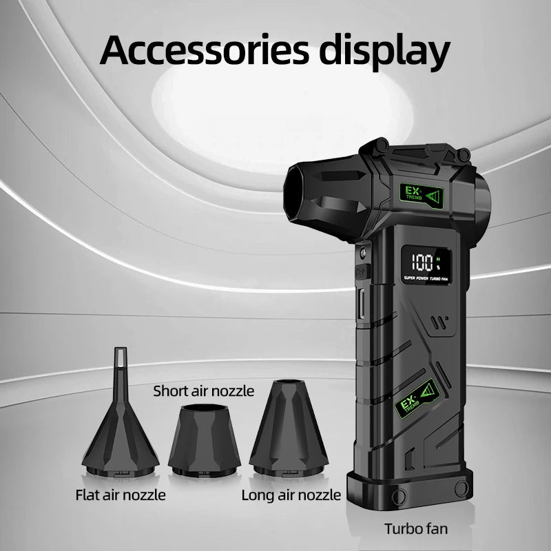 580000 RPM Powerful Violent Fan High-Speed Brushless Motor Air Blower Cordless Vacuum Cleaner Electric Snow Blower Led Lighting