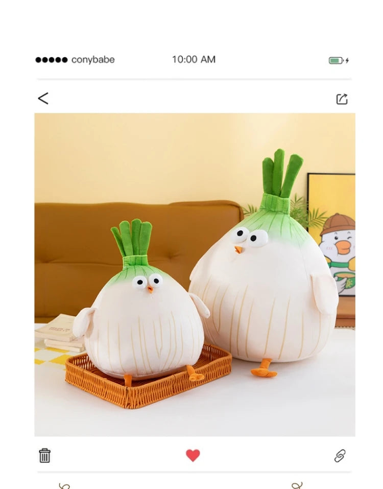 Creative Scallion Chicken Plush Toy Soft Stuffed Pillow
