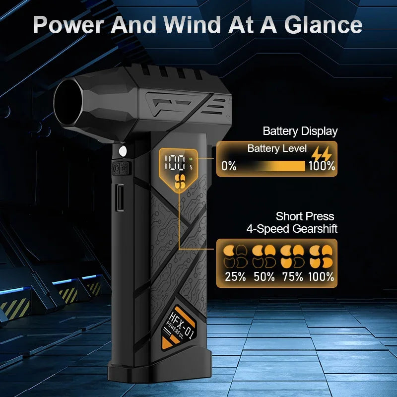 Powerful Turbo Air Blower Cordless Vacuum Cleaner Electric Snow Blower Led Lighting Deep Cleaning Tool For Cars/Electronics/Home