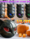 Black Cat Figurine Resin Cat Head Healing Stone Marble Texture Cat Stone Resin Cat Sculpture Ornament Cat Sculpture Craft Decor