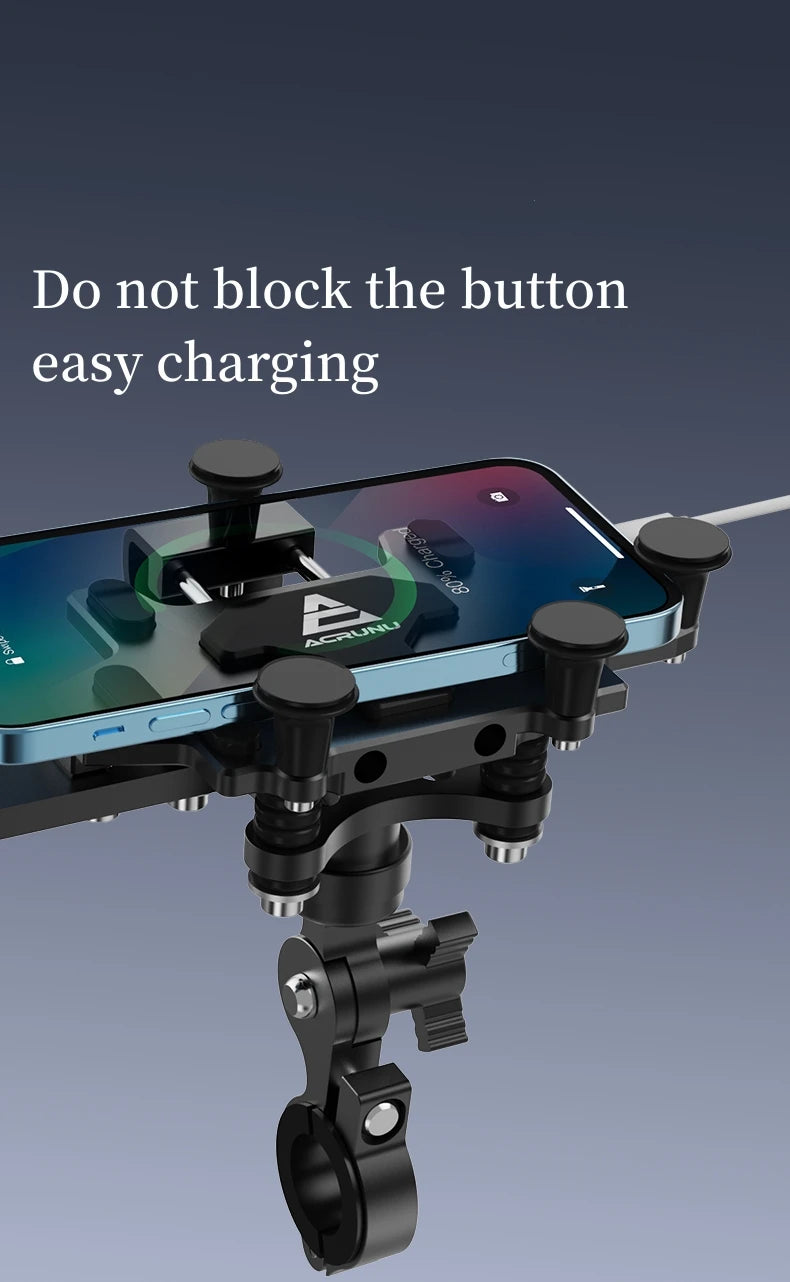 Motorcycle Phone Stand Aluminum Bike Mobile Phone Holder Cellphone Holder For Motorcycle Universal Phone Stand 540°Adjustable