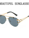 Sunglasses Women Luxury Rimless Vintage Fashion Glasses