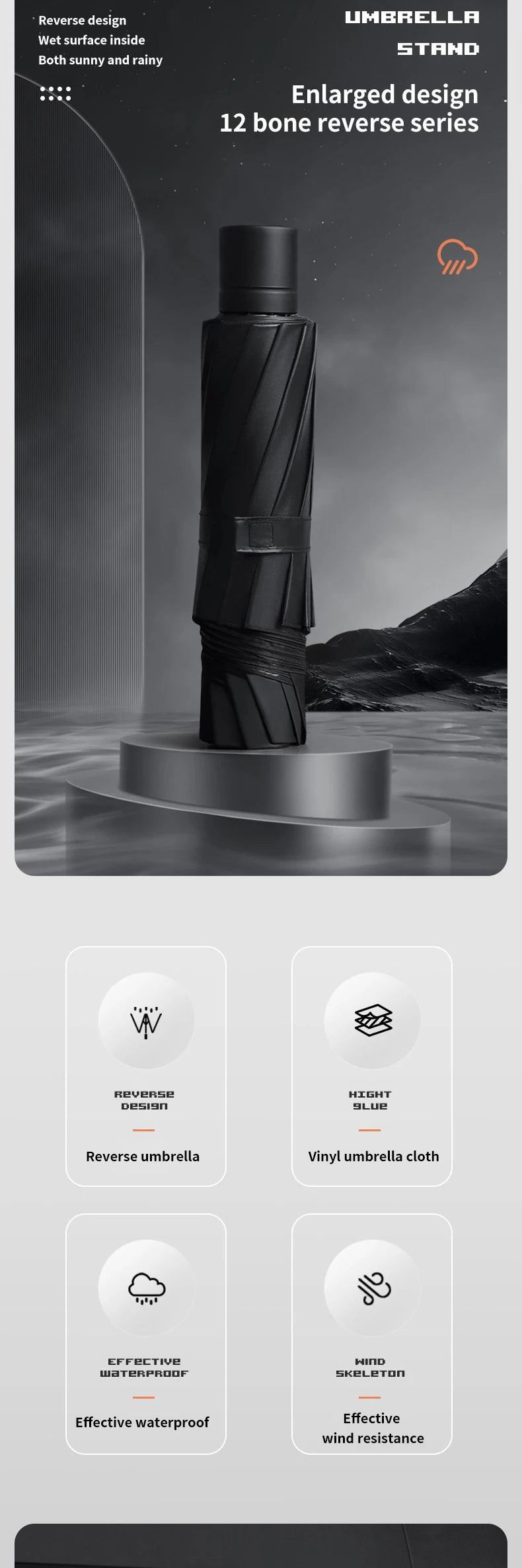 A super large foldable umbrella with black glue and sun protection, reinforced with 12 bones, sturdy for three men and women, su