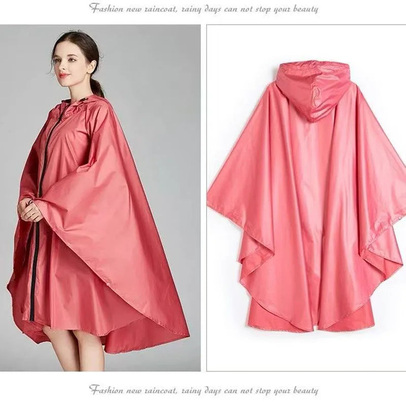 Lightweight Breathable Waterproof Rain Poncho with Belt and Storage Bag