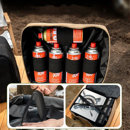 Outdoor Cassette Stove Gas Tank Storage Bag Large Capacity Camping Baking Pan Cookware Storage Bag Thickened Anti-Collision Bag