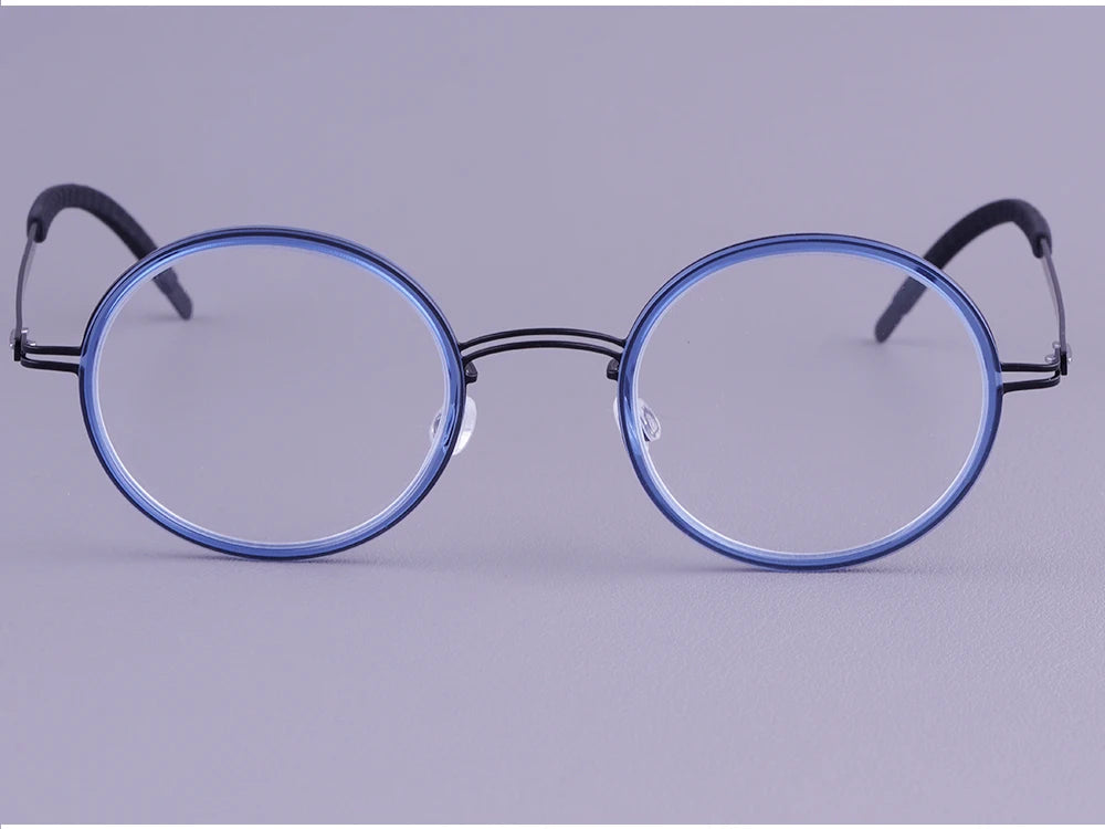 Vintage Round Titanium Acetate Eyeglasses Frame