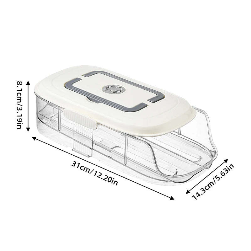Multi-Layer Automatic Rolling Egg Storage Box – Refrigerator Side Door Egg Tray Rack Organizer