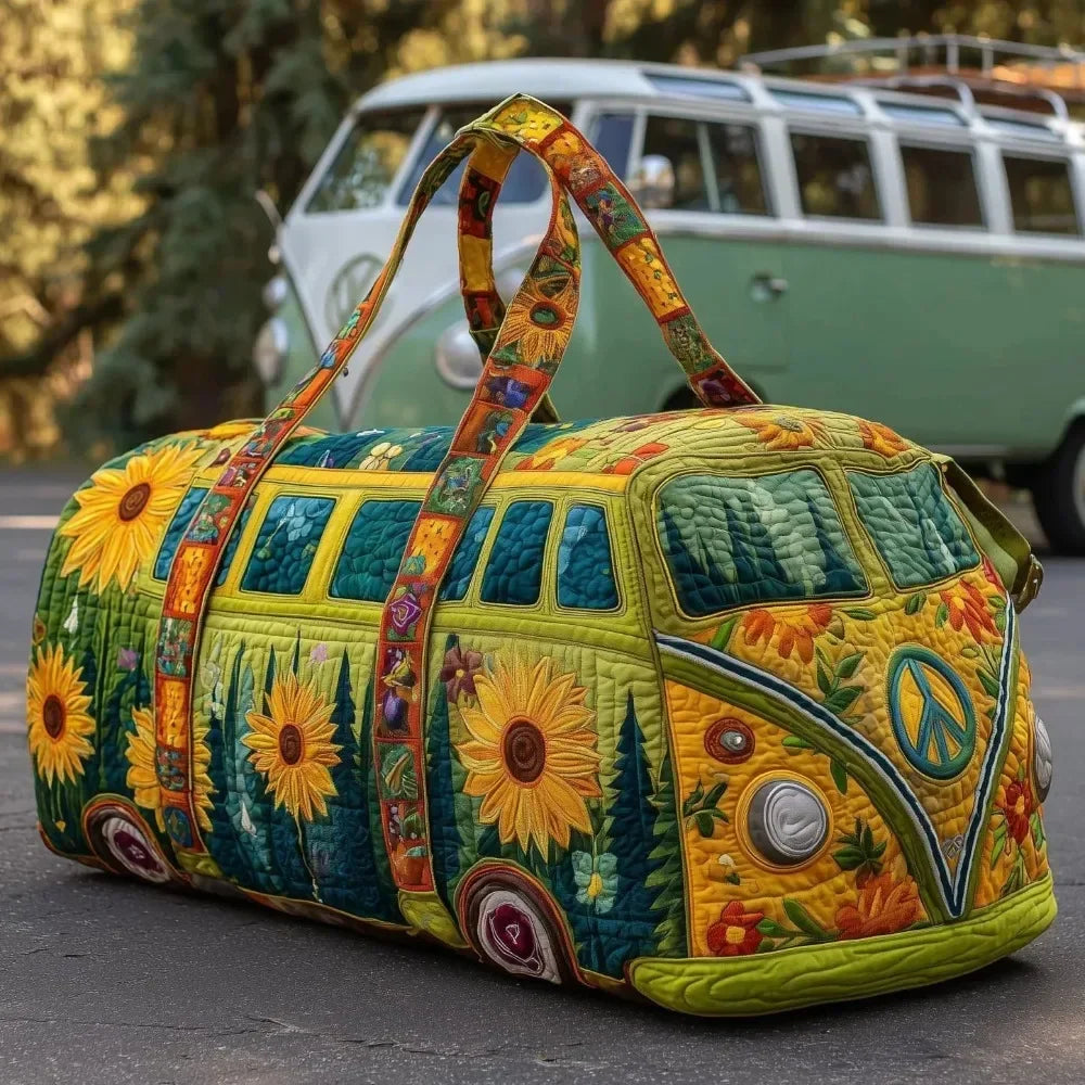 3D Quilted Travel Duffle Bag Large Capacity Overnight Tote