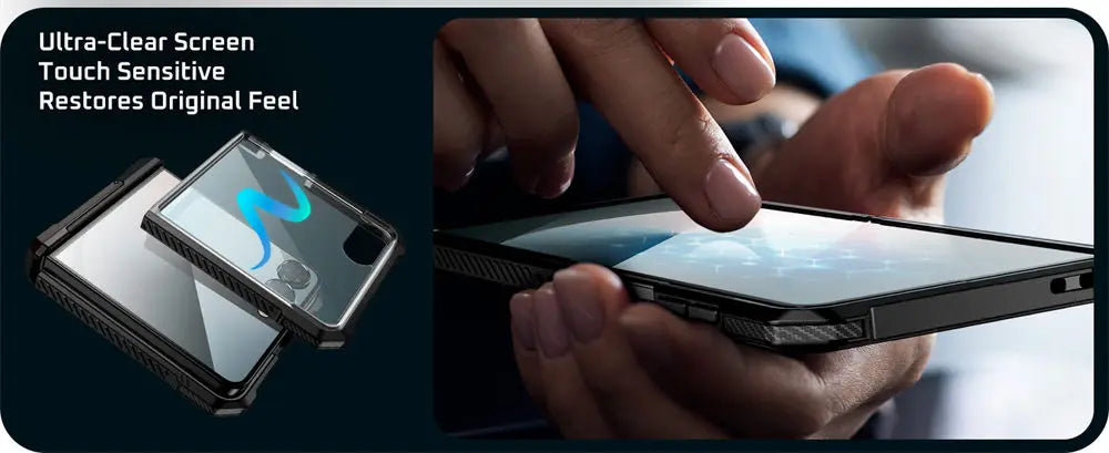 For Samsung Galaxy Z Flip 7 Case UB Grip Military-Grade Rugged Back Phone Case with Stand & Front Screen Protector