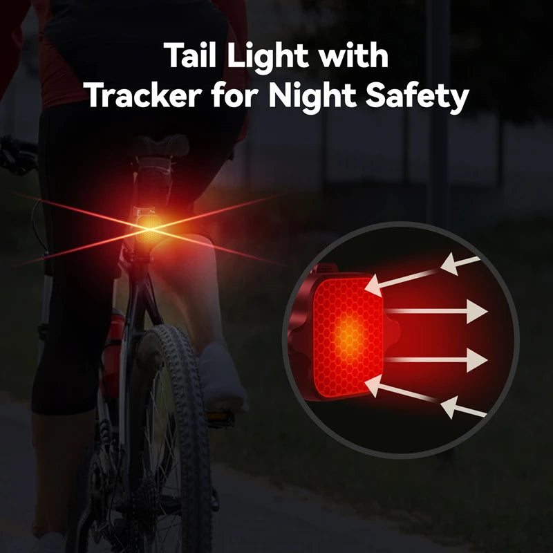 Bicycle Airtag Tracker Reflective Bracket Road Bike Hidden Locator Anti-theft Anti-lost Multi-function Bracket Warning Light