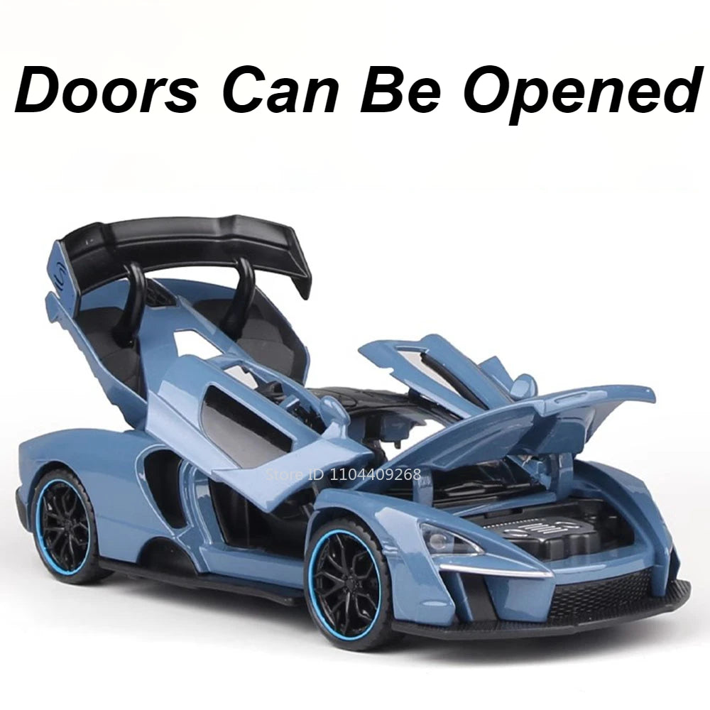 1:32 Scale Senna P1 Alloy Car Model Toy Simulation Sound Light Supercar Diecast Metal Vehicles Collection Birthday Gifts