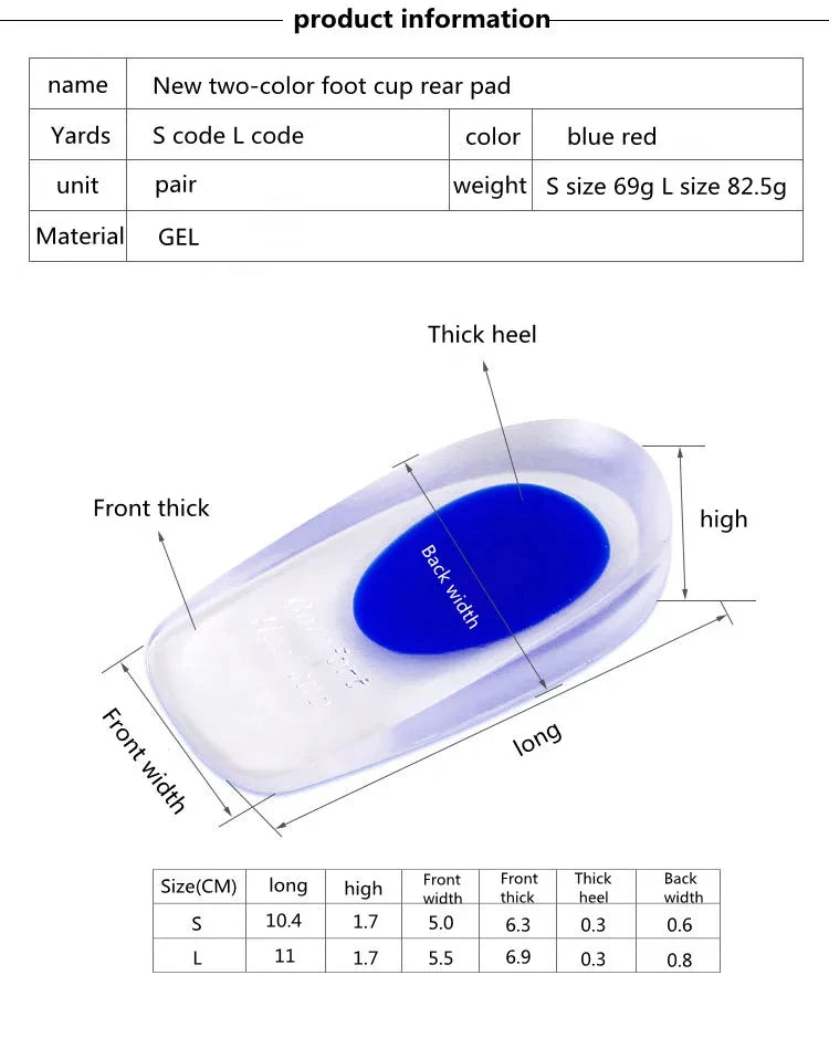 1Pair Spurs Pain Foot Shoe Insoles Silicone Gel Orthopedic Insole for Feet Height Increasing Shoe Pads Shock Absorbing Shoe Sole