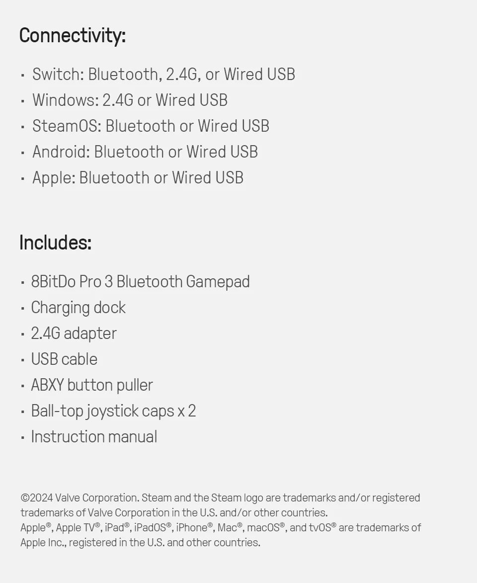 Wireless Gaming Controller with TMR Joysticks and Swappable Buttons for Nintendo Switch and PC