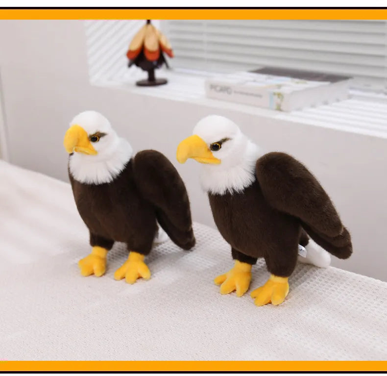 White Headed Eagle Plush Stuffed Animal Realistic Bird Model