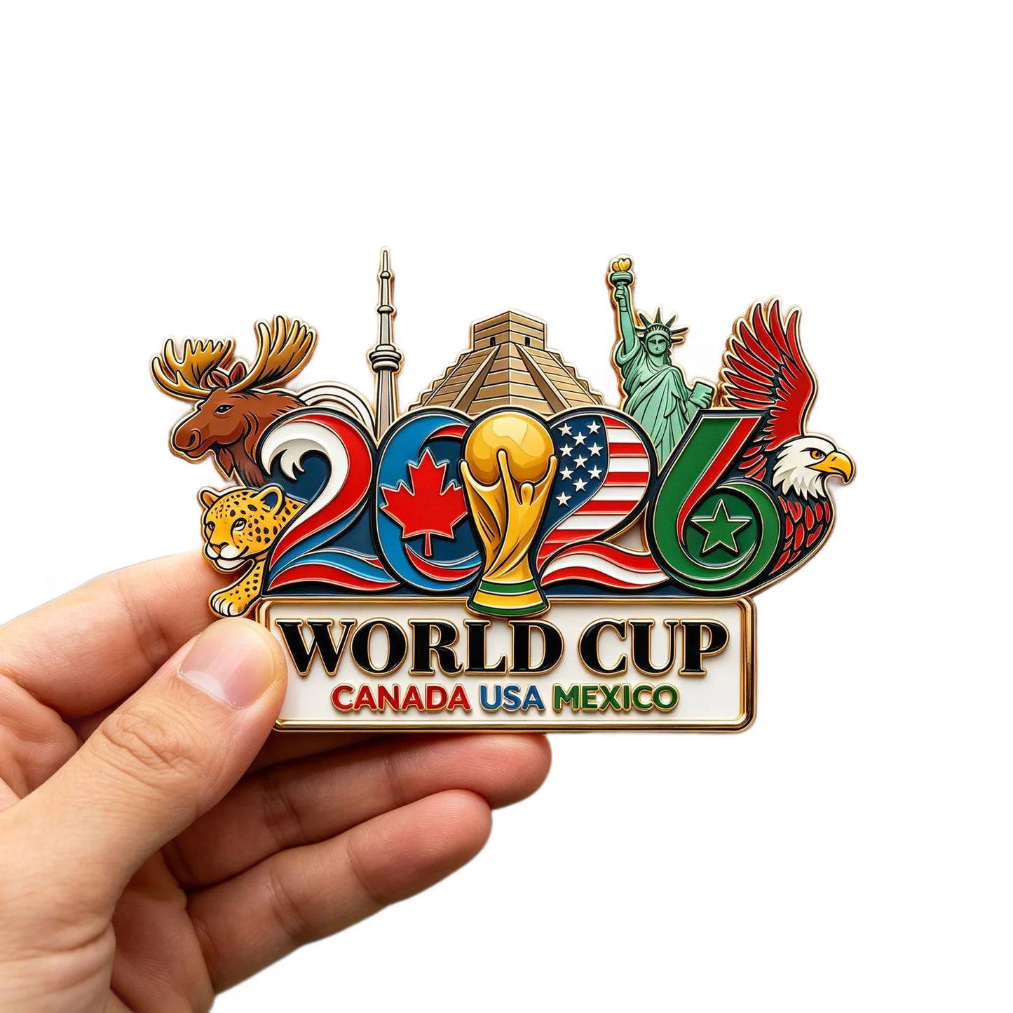 2026 Football Metal Fridge Magnet Soccer Fan Souvenir Home Decor