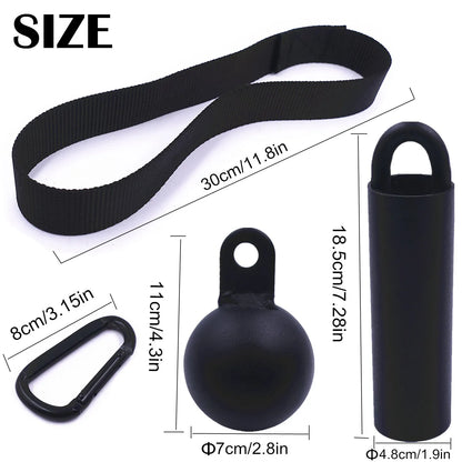 Fitness Steel Cannonball Grips Climbing Holds Set with Hanging Strap Strong Carabiner Pinch Grip Strengthener Finger Training