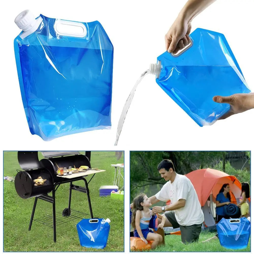 5/10/15L Outdoor Camping Water Bag Portable Folding Bucket Large Capacity Water Container with Handle Travel Camping Supplies