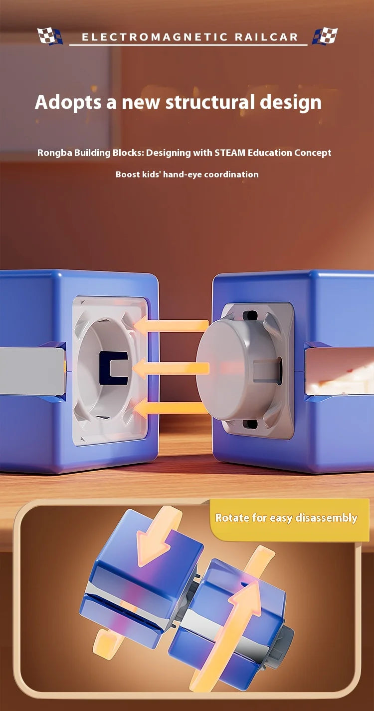 Versatile megnetic Attraction megnetic Block Track Electric Small Train megnetic Car Car Railtrack Set Toy  Gifts