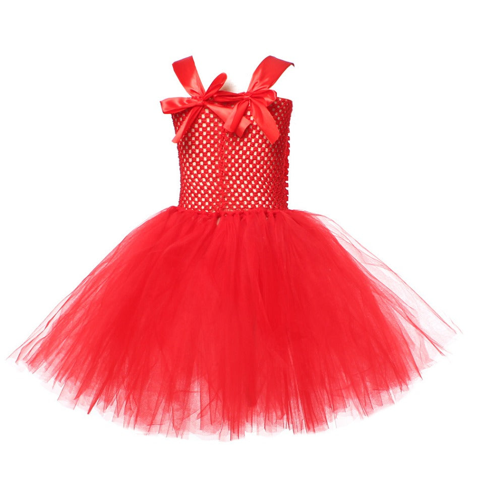 Sparkly Christmas Elf Tutu Dress for Girls Santa Claus Costumes for Kids Birthday Halloween Outfit Children Xmas Holiday Clothes