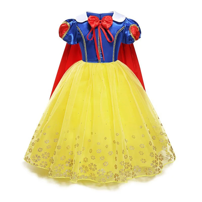 Snow White Princess Dress Mesh Clothes Vestidos Kids Christmas Halloween Carnival Cosplay Costume