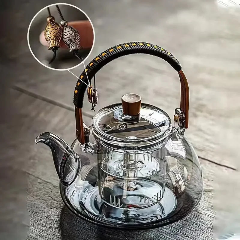 Heat Resistant Glass Coffee and Tea Kettle with Loop Handle 950ml