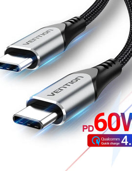 USB Type C To USB C Cable PD60W Fast Charging Cable USB C Cable for iPhone 16 15 Quick charge Cables 3A C Wire Data Sync
