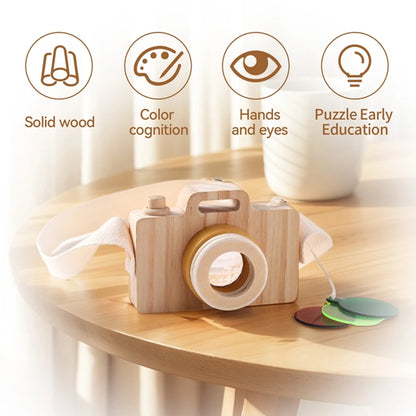 Wooden Camera Puzzle Toy With Cards Montessori Toys For Children Handmade Wooden DIY Presents Baby Room Decoration Outdoor Toy