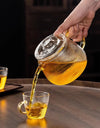 480/650ml Stripe Clear Glass Teapot With Tea Strainer Infuser Heat-resistant Kettle Kung Fu Flower Puer Oolong Pot Teaweare
