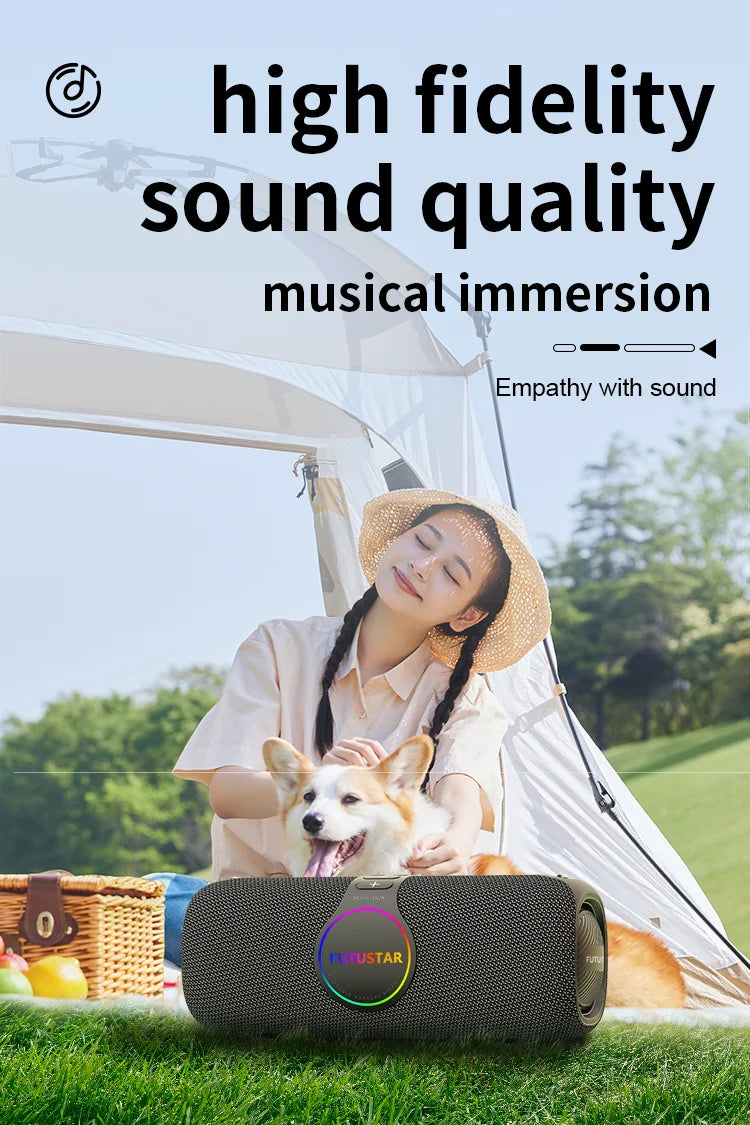 Outdoor portable wireless Bluetooth speaker 120W high-power karaoke speaker RGB subwoofer TWS/TF/AUX party karaoke speaker