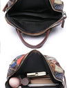 Patchwork Leather Backpacks Large Capacity Travel School Bag Retro Shoulder Bag Bagpack