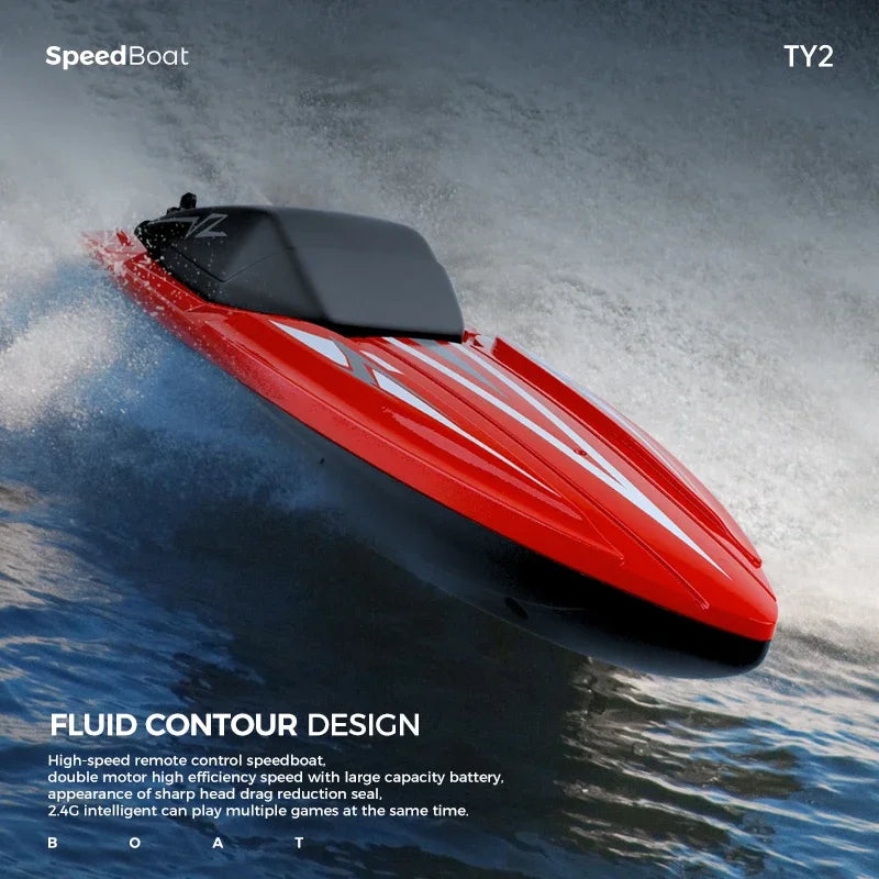 Rc Boat High-Speed 4Ch Dual Motor Outdoor Waterproof Remote Control Speedboat Racing Ship Water Pool Toy Boat for Boys Gift