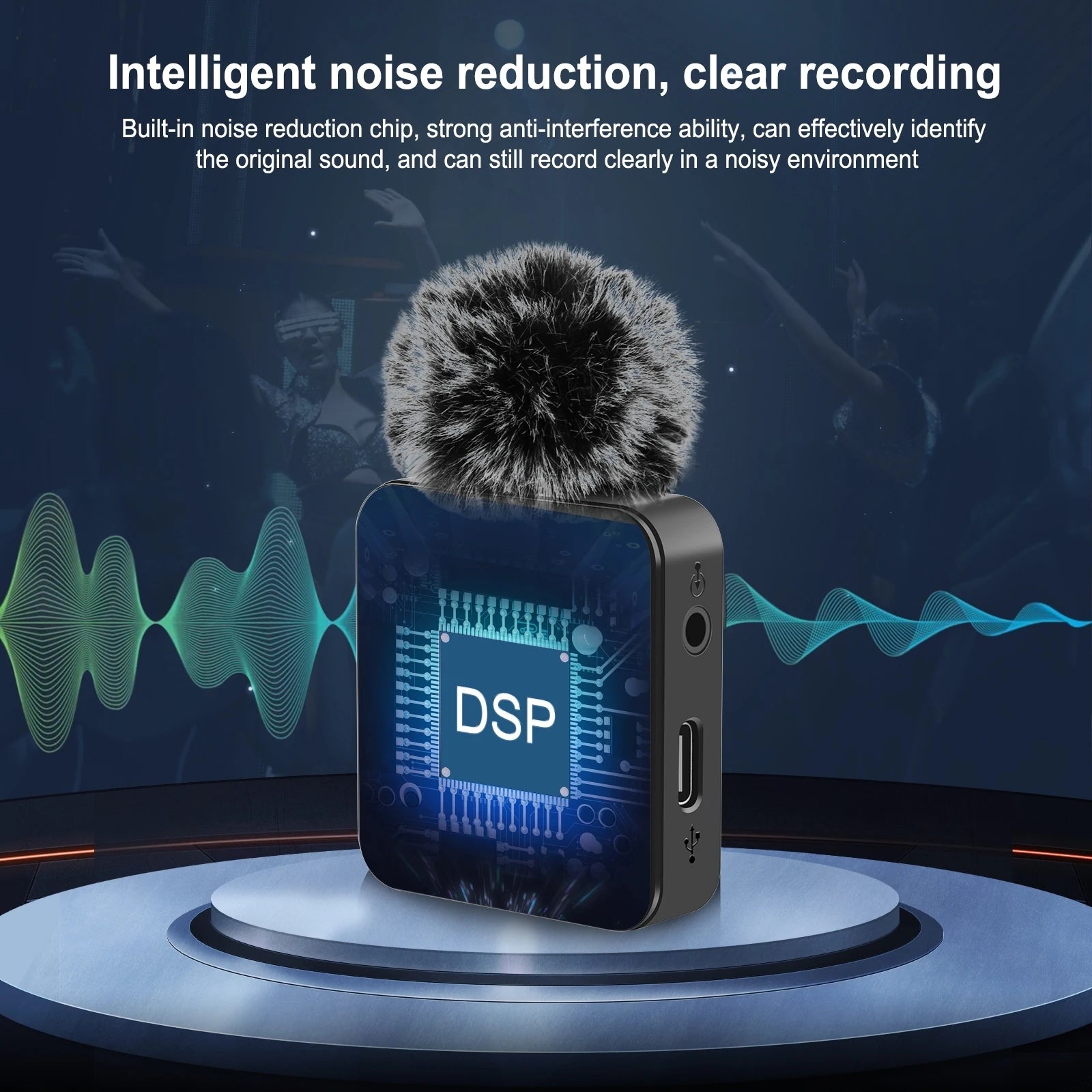 Wireless Lavalier Microphone for iPhone / iPad / Type-C Phone with 8-Pin / Type-C Receiver Microphone (Choose the Plug)