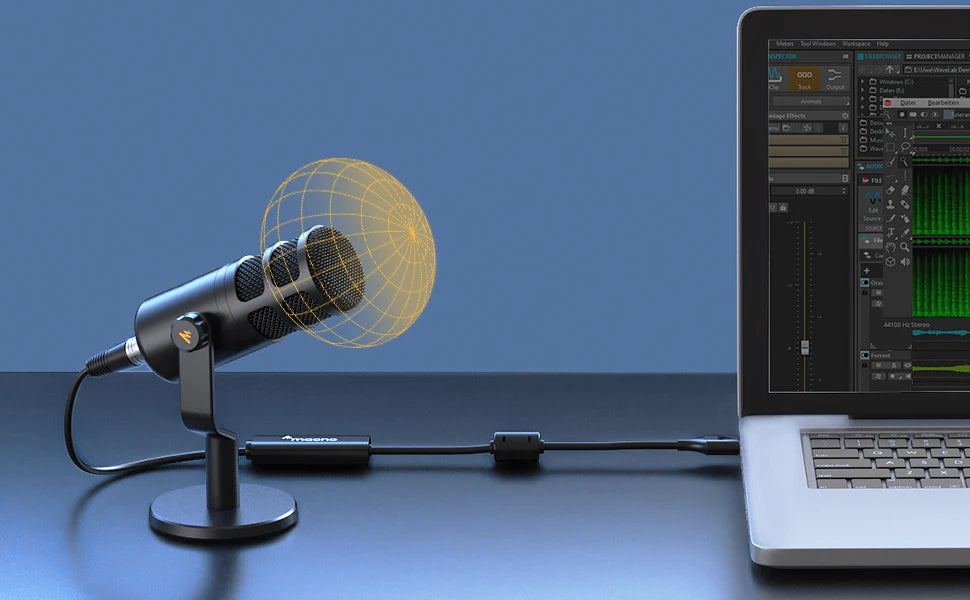 Dynamic XLR PC Microphone All Metal Gaming Broadcast Recording Streaming Works for Audio Interface Sound Card Mixer PD100