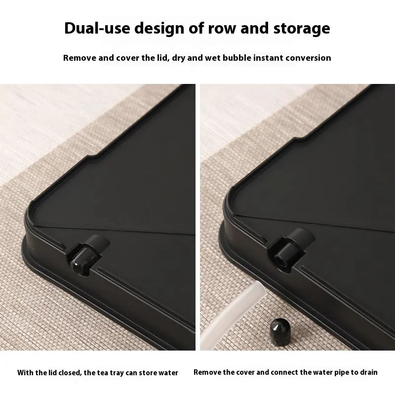 Bamboo Tea Tray Portable Dishes Rectangle Tea Ceremony Chaban Tea Chaban Tea Table Dual Purpose Drainage Water Storage