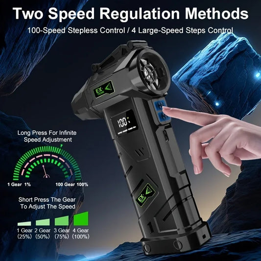 1000000 RPM Turbo Jet Air Blower Cordless Air Duster With LED Light