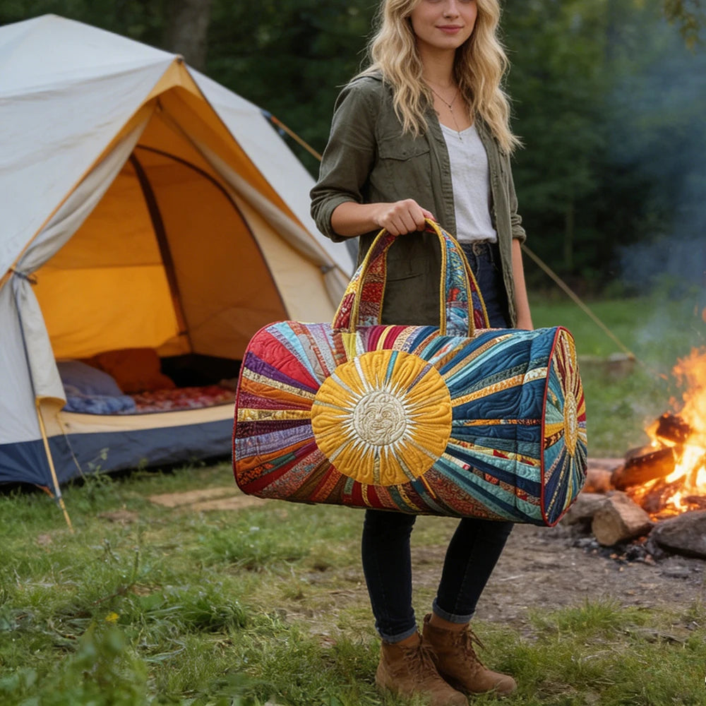 Hot Sale 3D Quilted Bag for Women Colorful Sun Pattern Travel Tote Bag Desert Cactus Forest Print Weekender Overnight Beach Bag