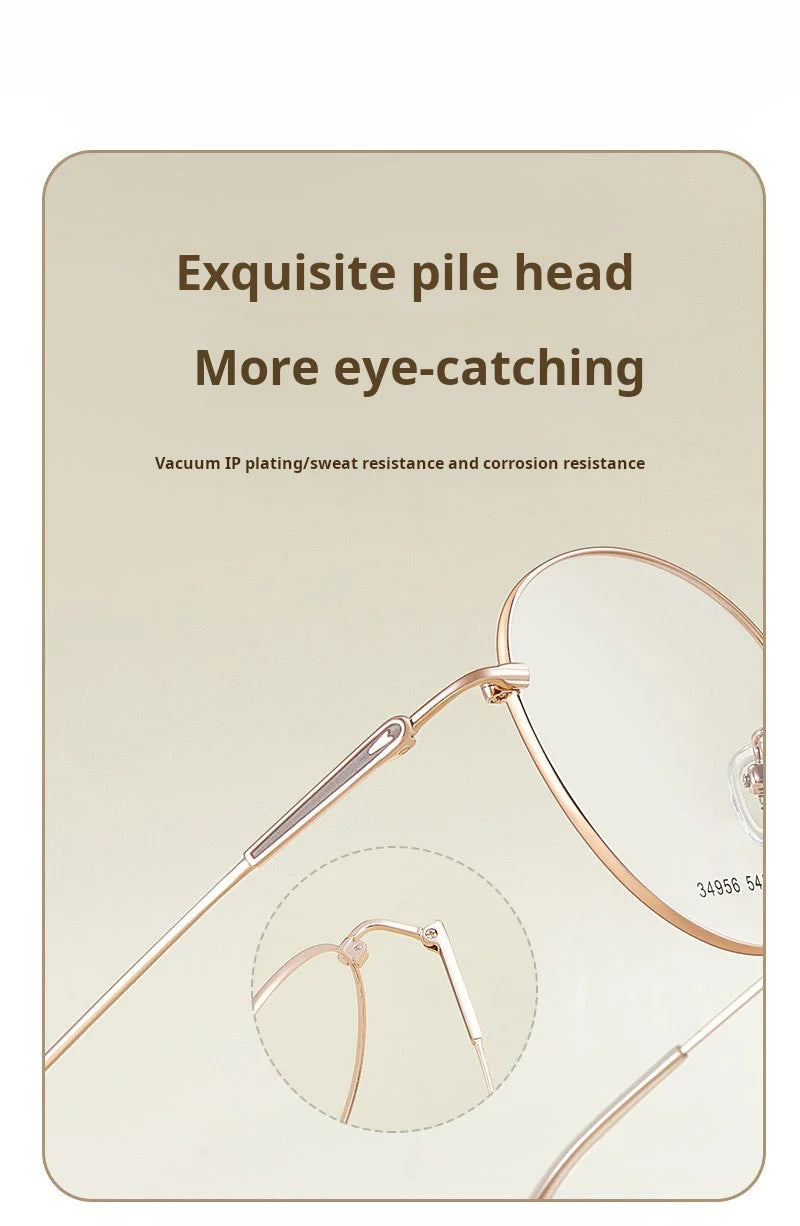 Retro Round Lightweight Alloy Eyeglasses Frames