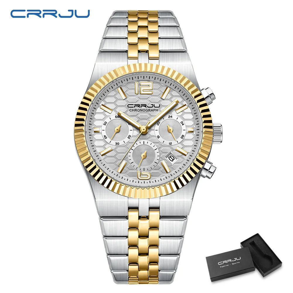 Classic Men's Automatic Date Watch Stainless Steel Quartz Elegant Round Case Luminous Versatile Fashion Night Light 2323