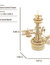3D Wooden Puzzles DIY Musical Box Model Kit to Build Self-Assembly Building Kit Airplane-Control Tower