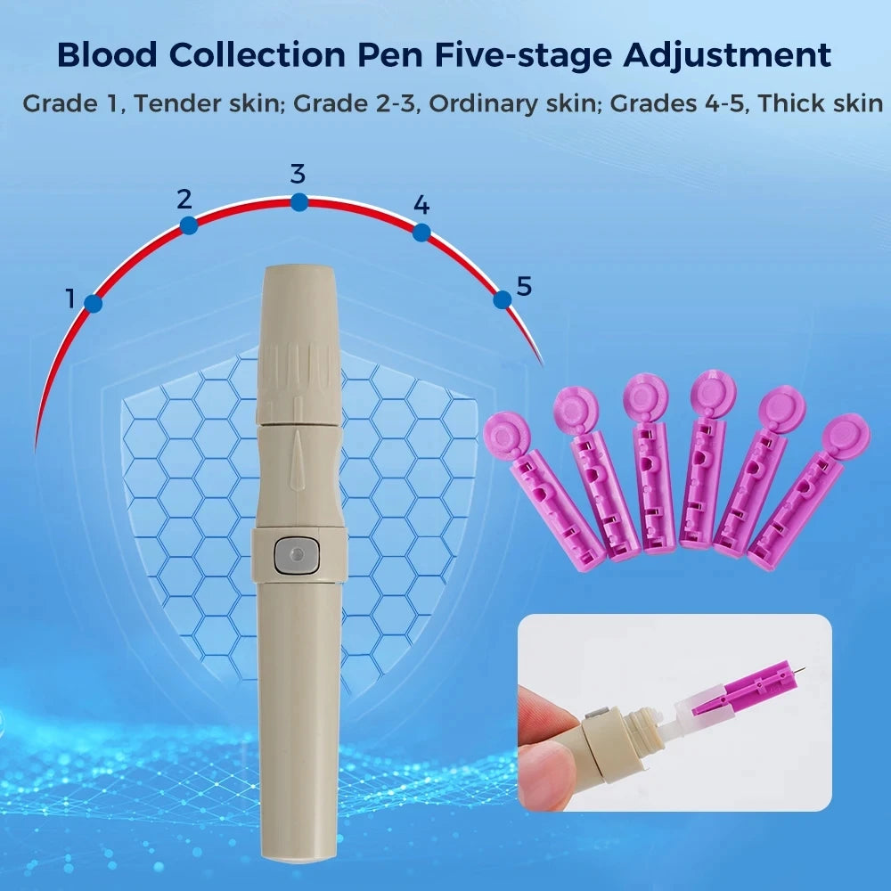 Blood Glucose Meter Glucometer Kit Code Free Diabetes Test 50/100pcs Strips With Lancets Medical Blood Sugar Mg/mmol
