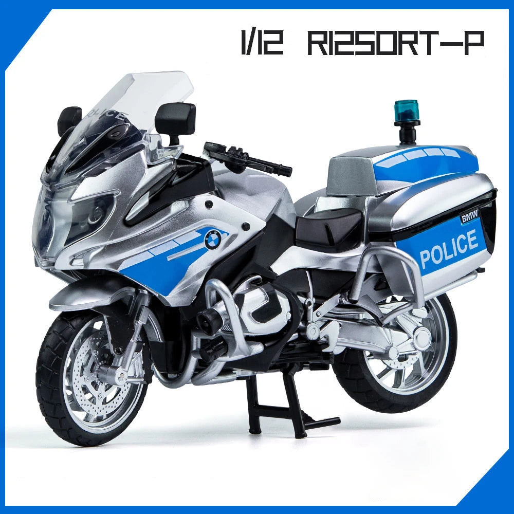 1:12 BMW R1250RT-P Police Diecast Motorcycle Model Toy Replica With Sound & Light birthday gift christmas gift Collection bike