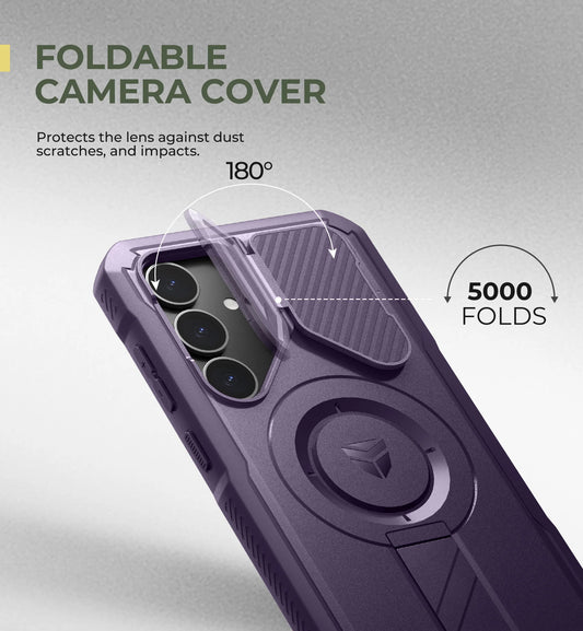 For Samsung Galaxy S25/S25 Plus/S25 Ultra Shockproof Case with Built-in Sliding Camera Cover Built-in Screen Protector Kickstand