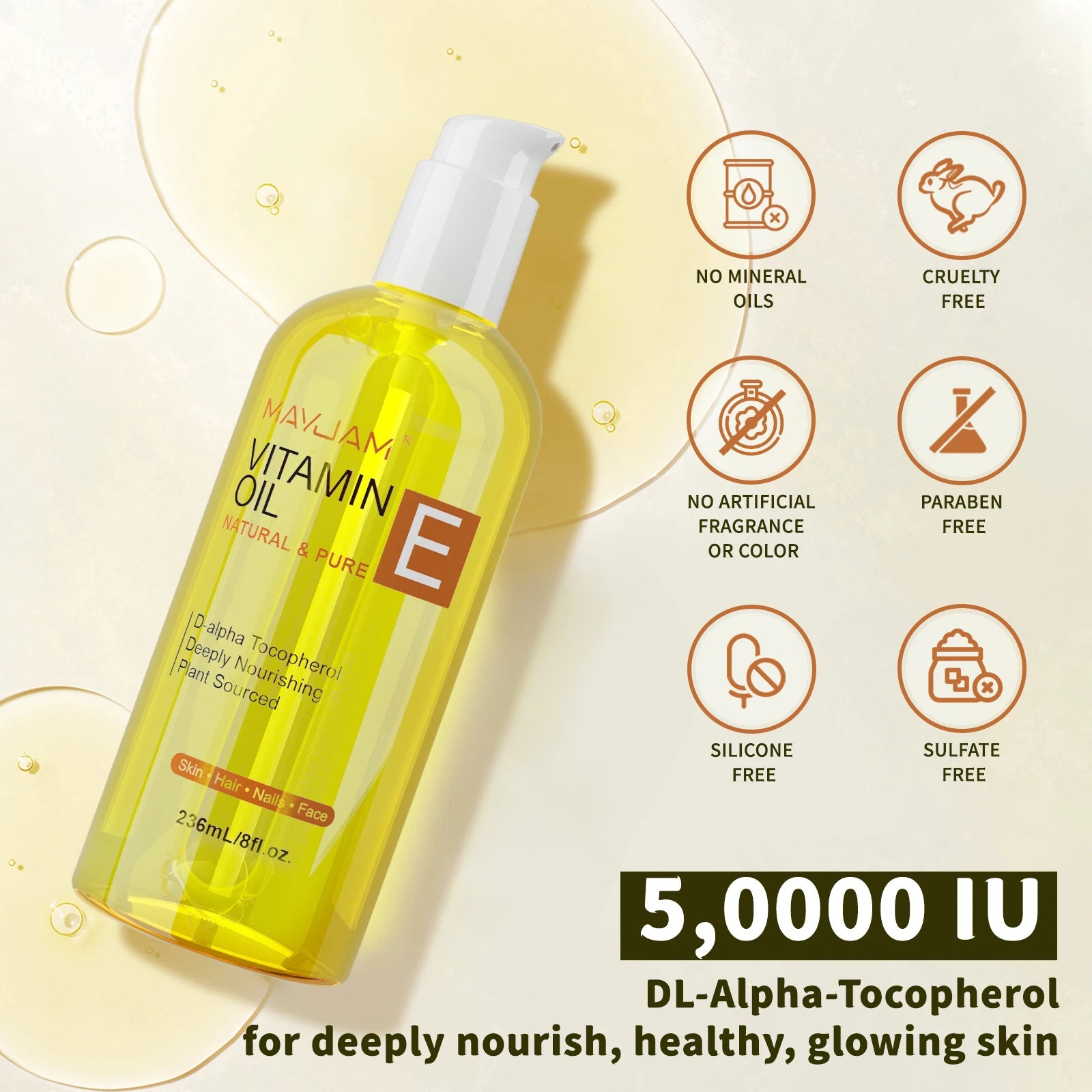 118ml/236ml Vitamin E Jojoba Sunflower Seed Oil for Skin Care Face Care Hair Care Essential Oil Moisturizing Nourishing