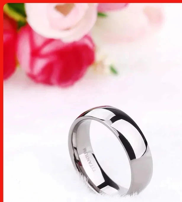 2/4/6/8mm Mens Wedding Band Polished Women Titanium Simple Engagement Classic