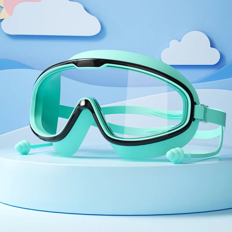 Swimming Goggles Big Frame HD View Anti-fog Waterproof 's Swim Goggles Boys and Girls Multi-color to Choose