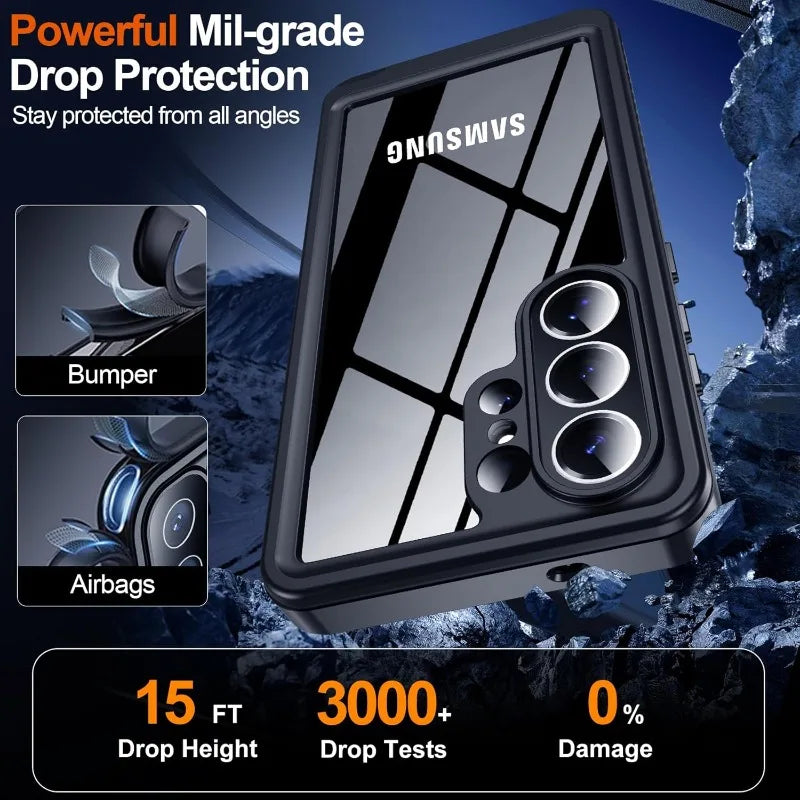IP68 Waterproof Full Body Case for Samsung Galaxy S26 Ultra / S25 / S24 Ultra / Plus  – Shockproof Underwater Diving Protective Cover