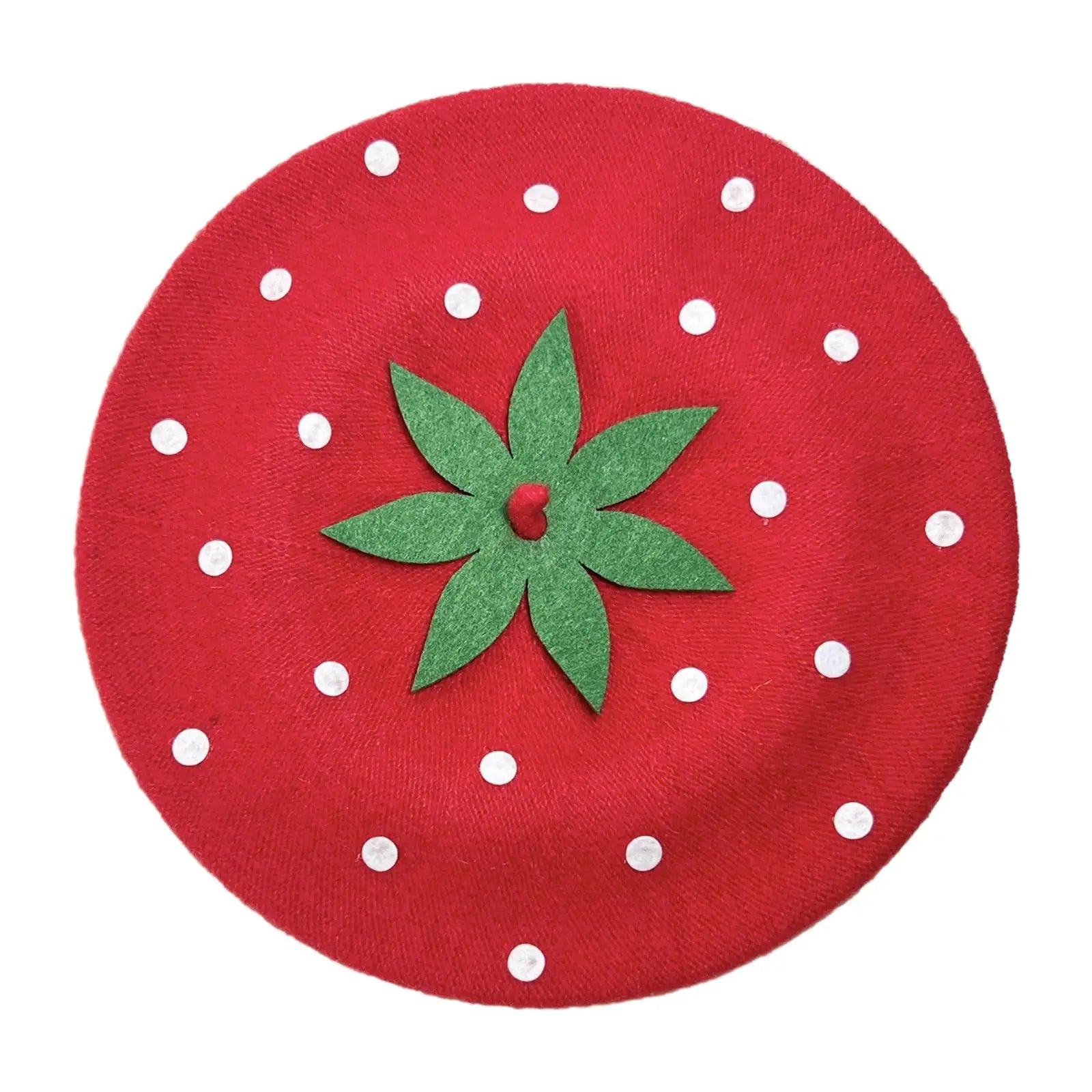 Strawberry Beret Hat Breathable Warm Headwear Streetwear Beanie Elegant Painter Hat